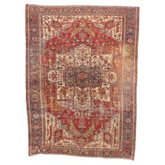 The Woven Dynasty: Late 19th Century Persian Serapi Rug of Aristocratic Elegance