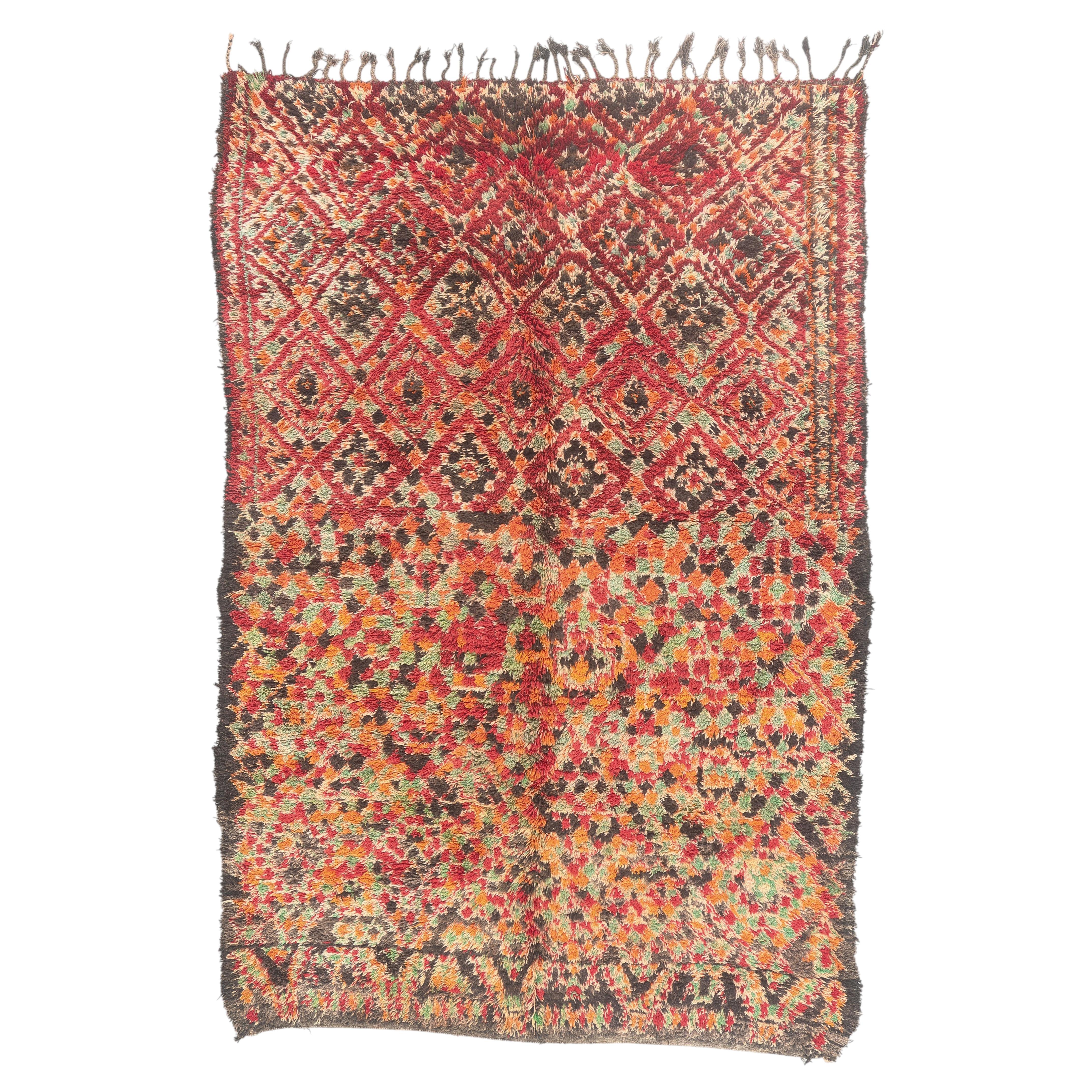 The Woven Odyssey: A Vintage Beni M'Guild Moroccan Masterpiece of Renewal
