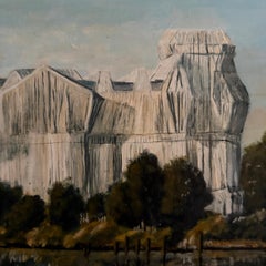 The Wrapped Reichstag in Berlin, Christo Installation, 1995 – Oil on Canvas