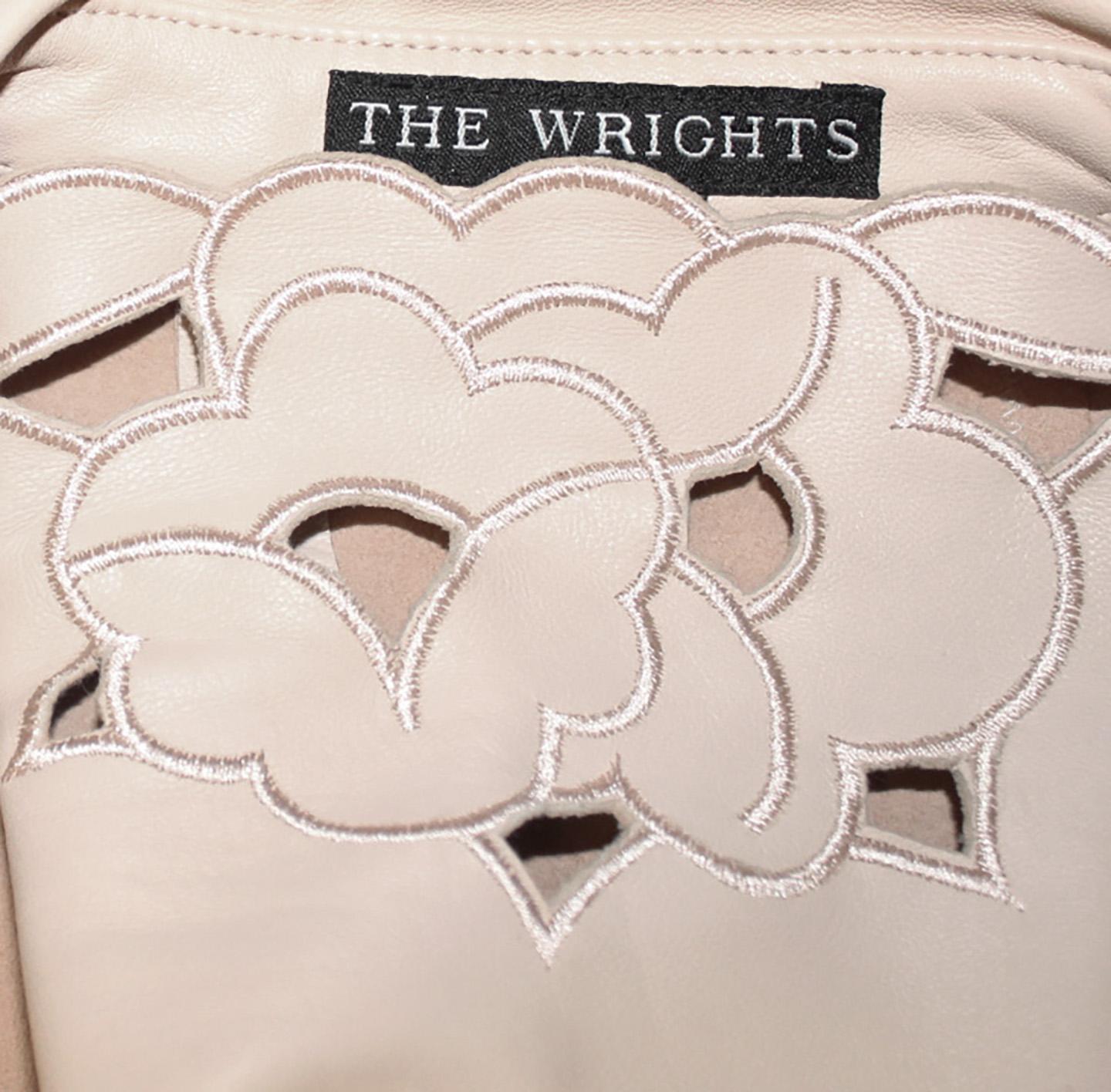 Women's The Wrights Beige Laser Cut Embroidered Jacket w/ Scalloped Edges Size 6 US  For Sale