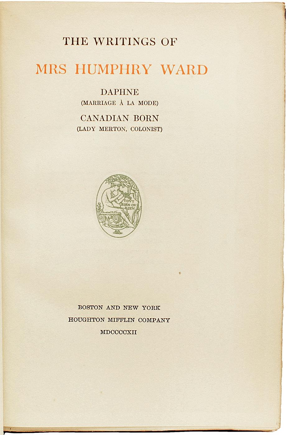Les écrits de Mme Humphry Ward - Édition AUTOGRAPHE - 16 Vols. - 1909 Bon état - En vente à Hillsborough, NJ