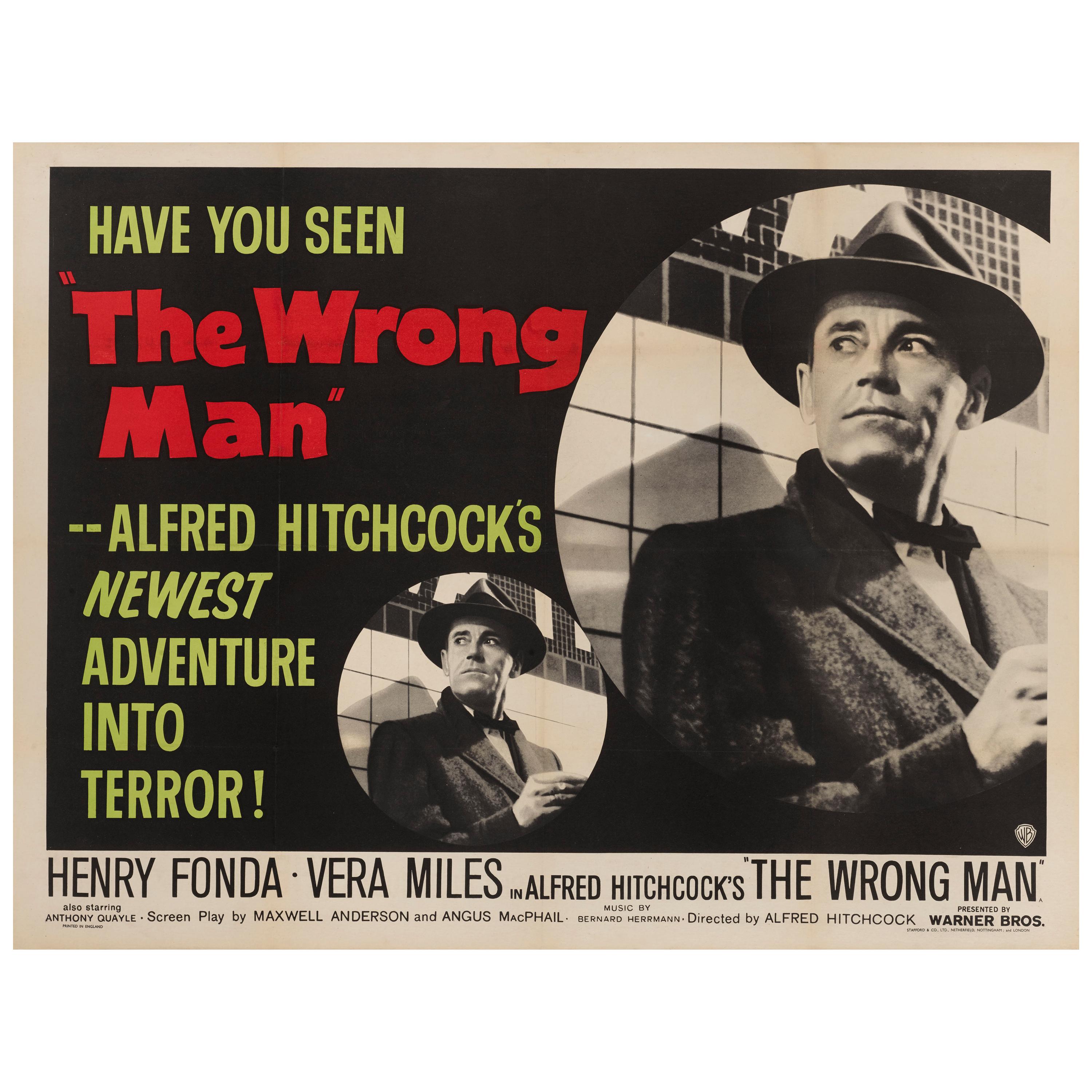 Affiche originale du film britannique « The Wrong Man » (L'homme fou)