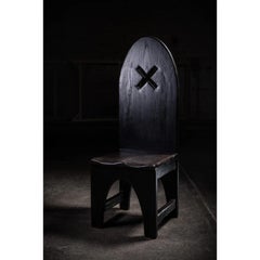 The X Chair in Weathered Black Solid Oak by No Age Studio