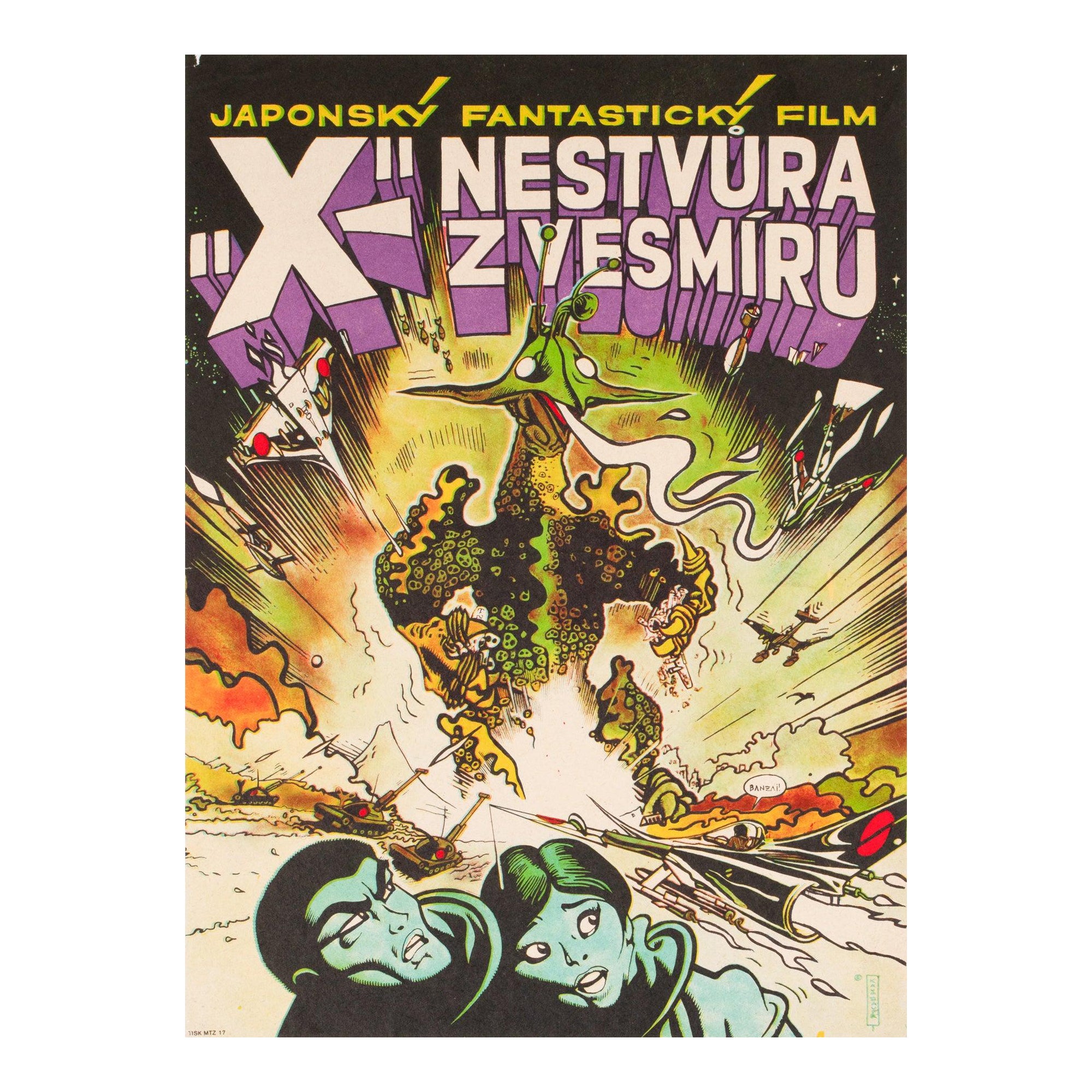 The X From Outer Space 1971 Affiche de film tchèque A3, Karel Saudek en vente