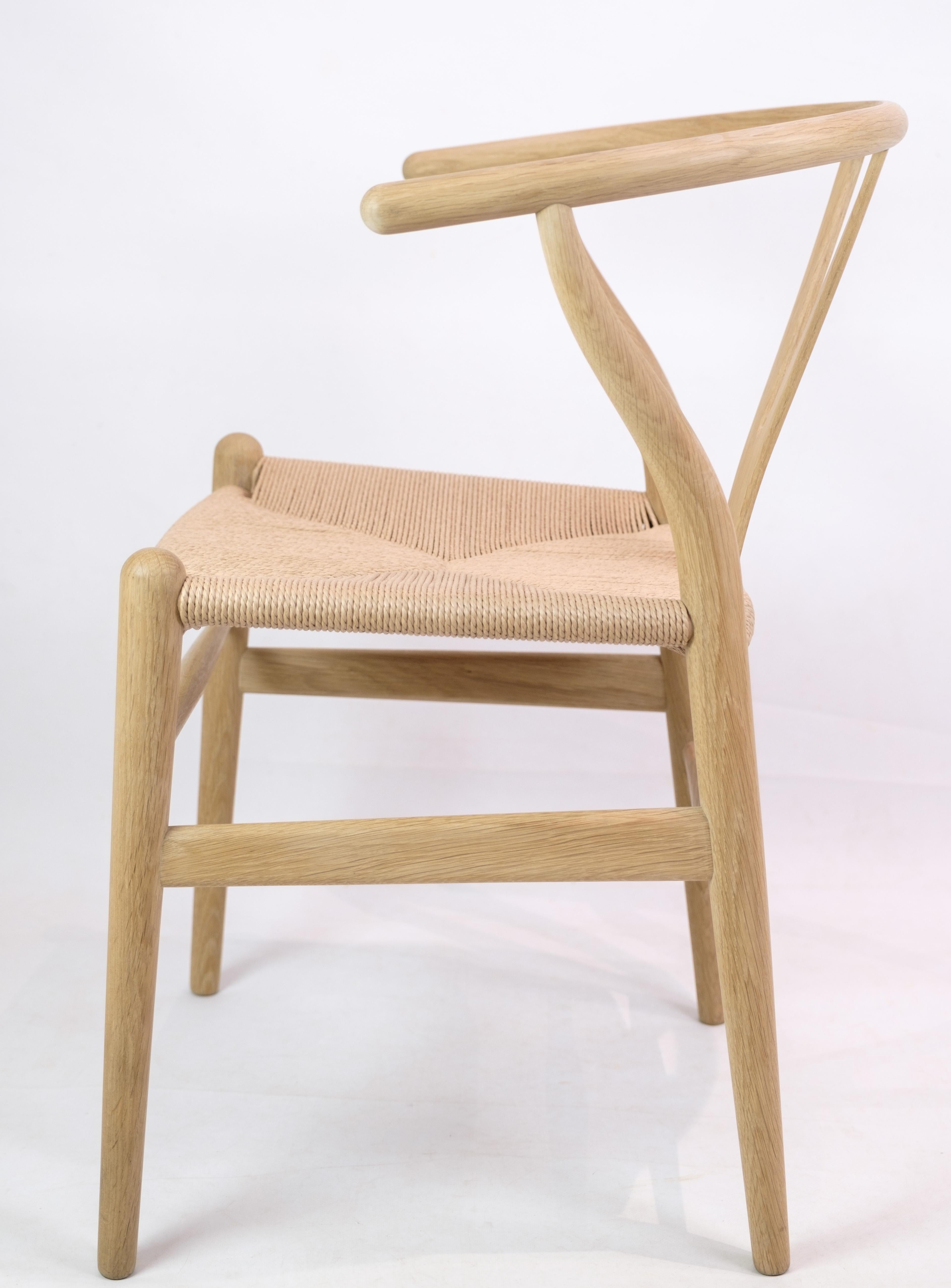 Wicker Y Chair, Model CH24, Hans J. Wegner in Oak, 1950 For Sale