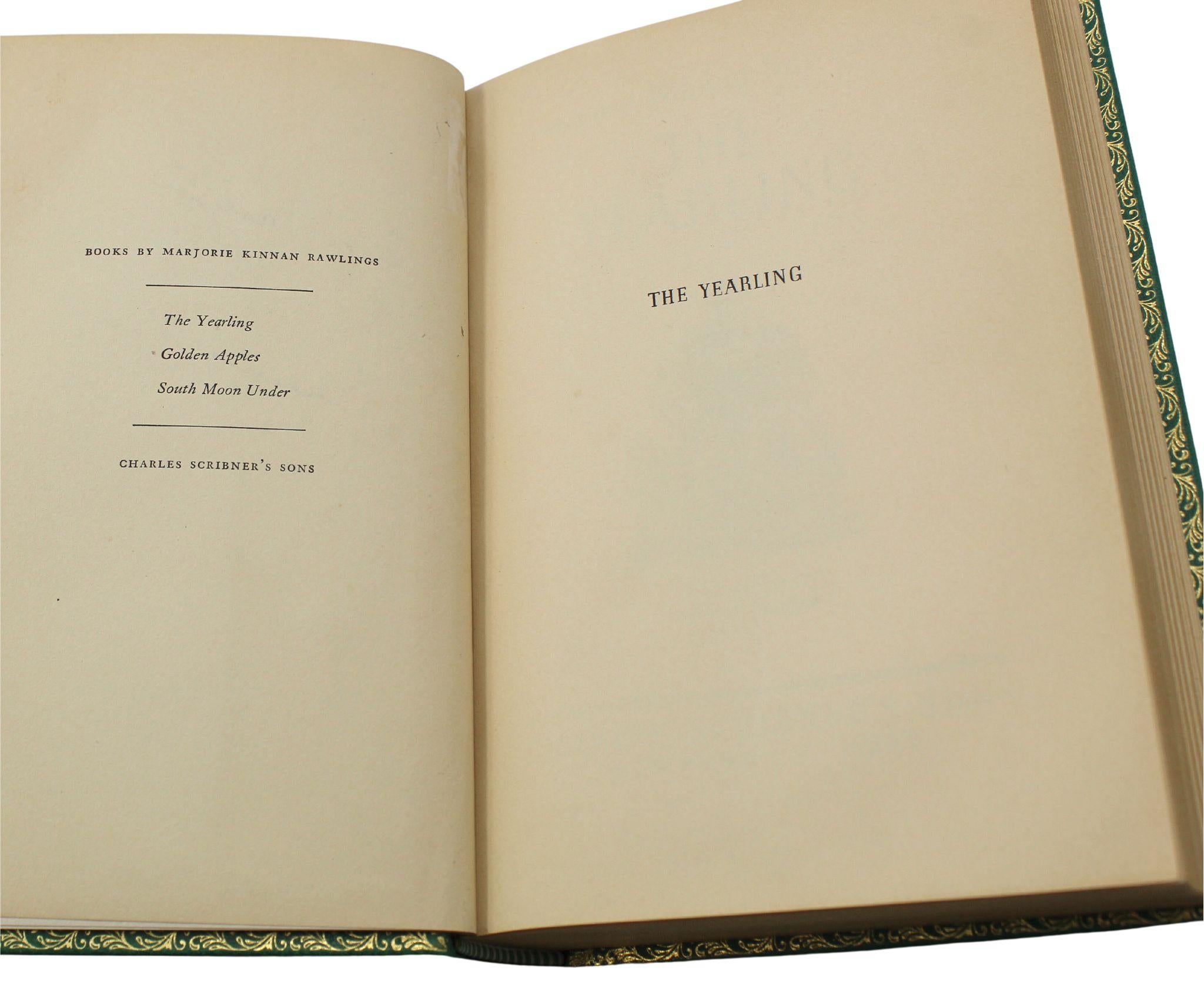 Gilt The Yearling by Marjorie Kinnan Rawlings, First Edition, 1938 For Sale