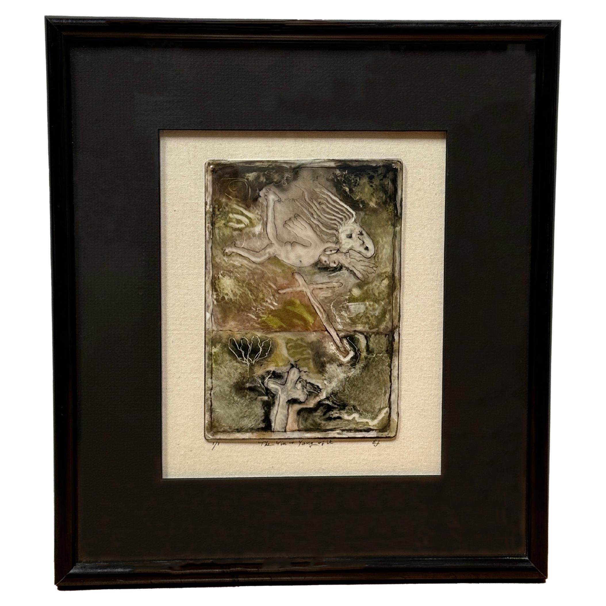 "The Yin +  the Yang of it" Original Etching by Ellen Jewett For Sale