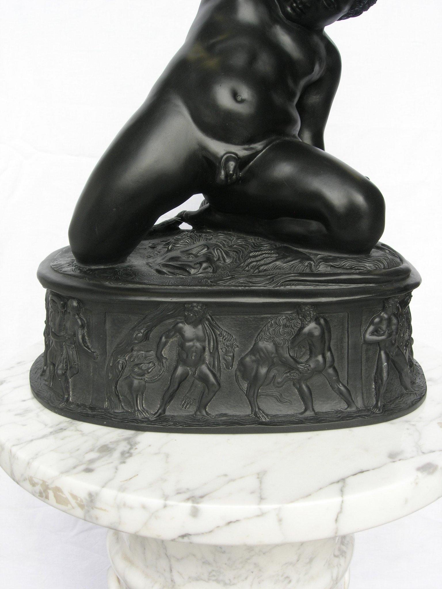 The Young Hercules, Basalt Black Marble Sculpture, 20th Century In Excellent Condition For Sale In London, GB
