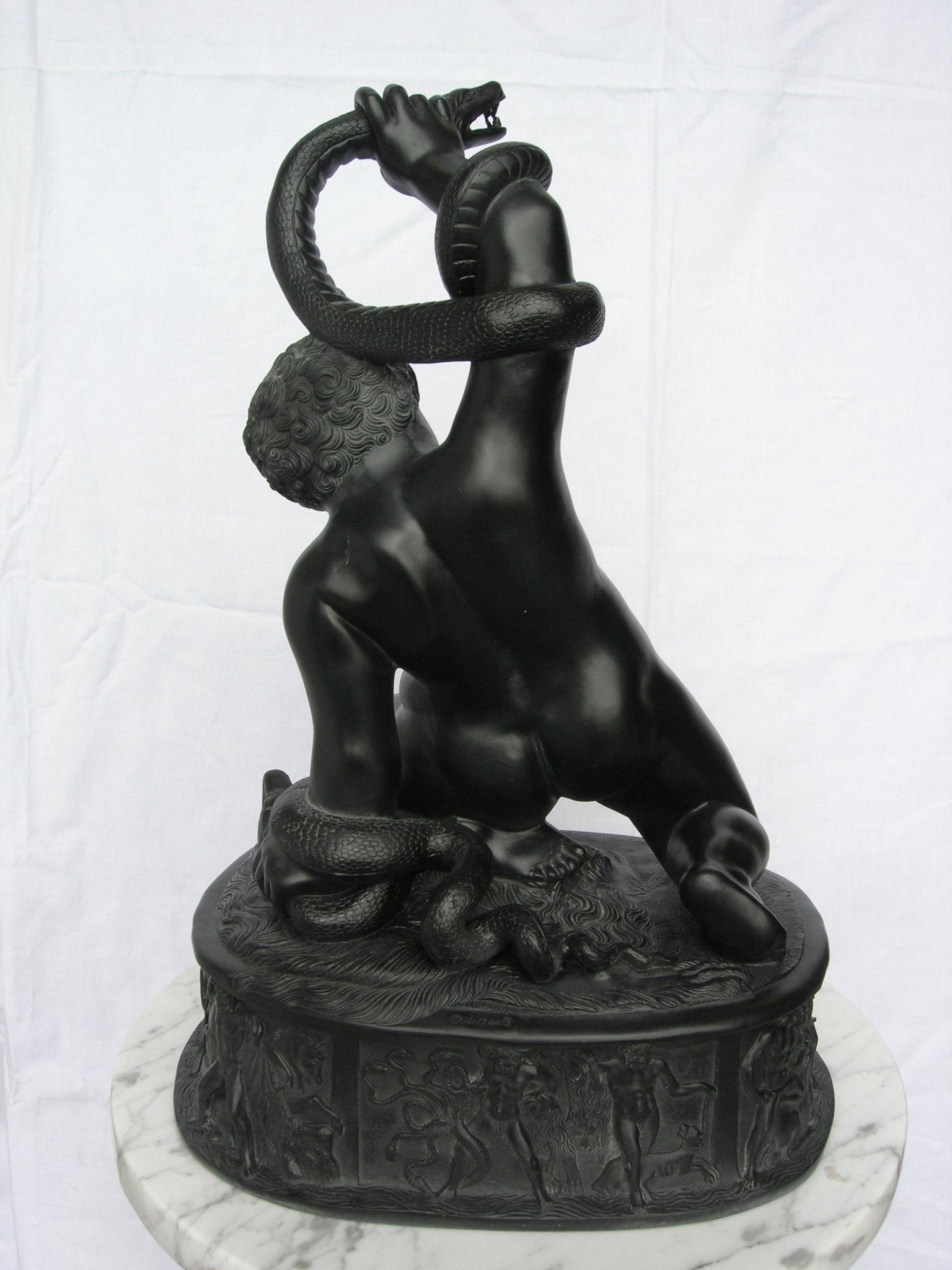 The Young Hercules, Basalt Black Marble Sculpture, 20th Century For Sale 2
