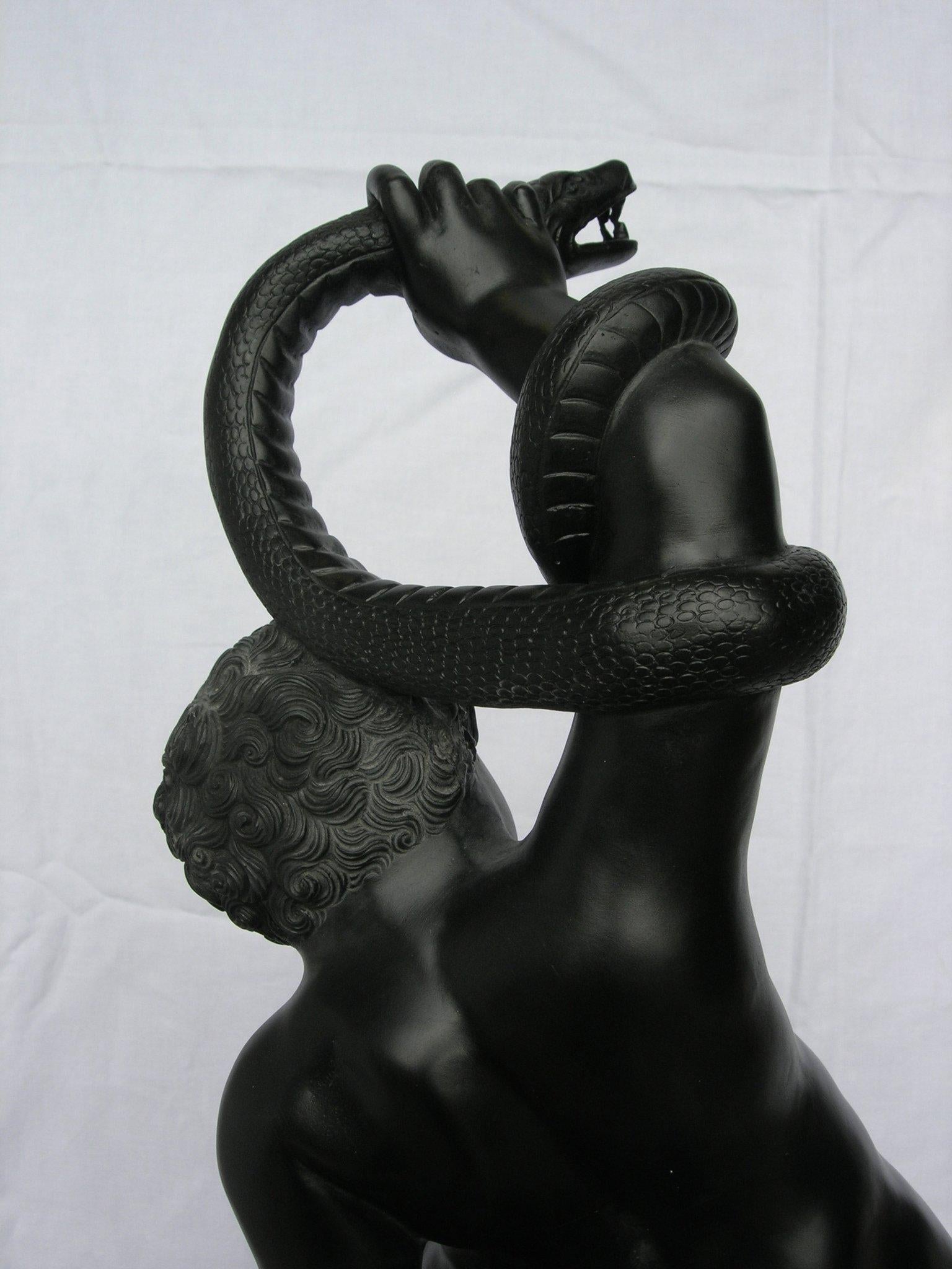 The Young Hercules, Basalt Black Marble Sculpture, 20th Century For Sale 3