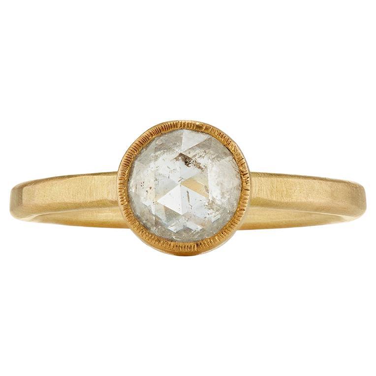 Ethischer Zara-Verlobungsring aus 18 Karat Fairmined-Gold mit 1 Karat Diamant im Rosenschliff im Angebot
