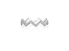 Zigzag Color Diamond Stackable Ring Set in 18K Gold
