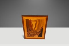The "Zion Narrows" by Hudson River Inlay - Framed in Walnut, USA, c. 1990's