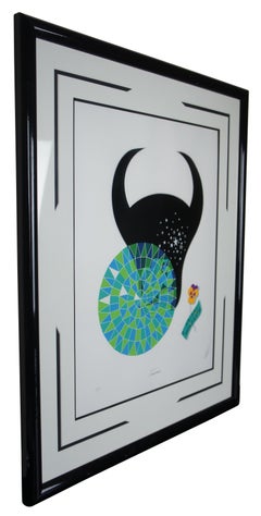 Zodiac Taurus by Erté Limited Edition Serigraph Print Art Deco Astrology
