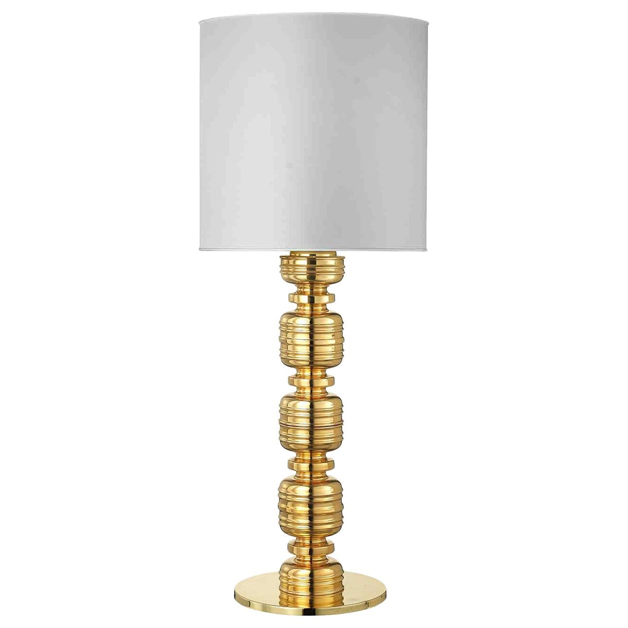THEA 2, Ceramic Lamp Handcrafted in 24-Karat Gold by Gabriella B. Made in Italy For Sale