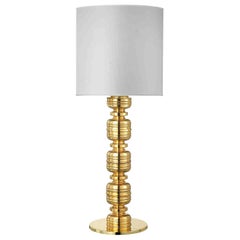 THEA 2, Ceramic Lamp Handcrafted in 24-Karat Gold by Gabriella B. Made in Italy