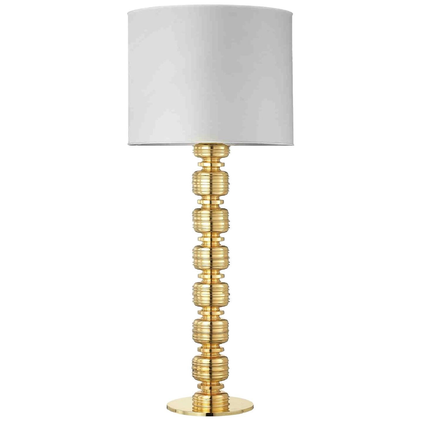 THEA 3, Ceramic Lamp Handcrafted in 24-Karat Gold by Gabriella B. Made in Italy For Sale