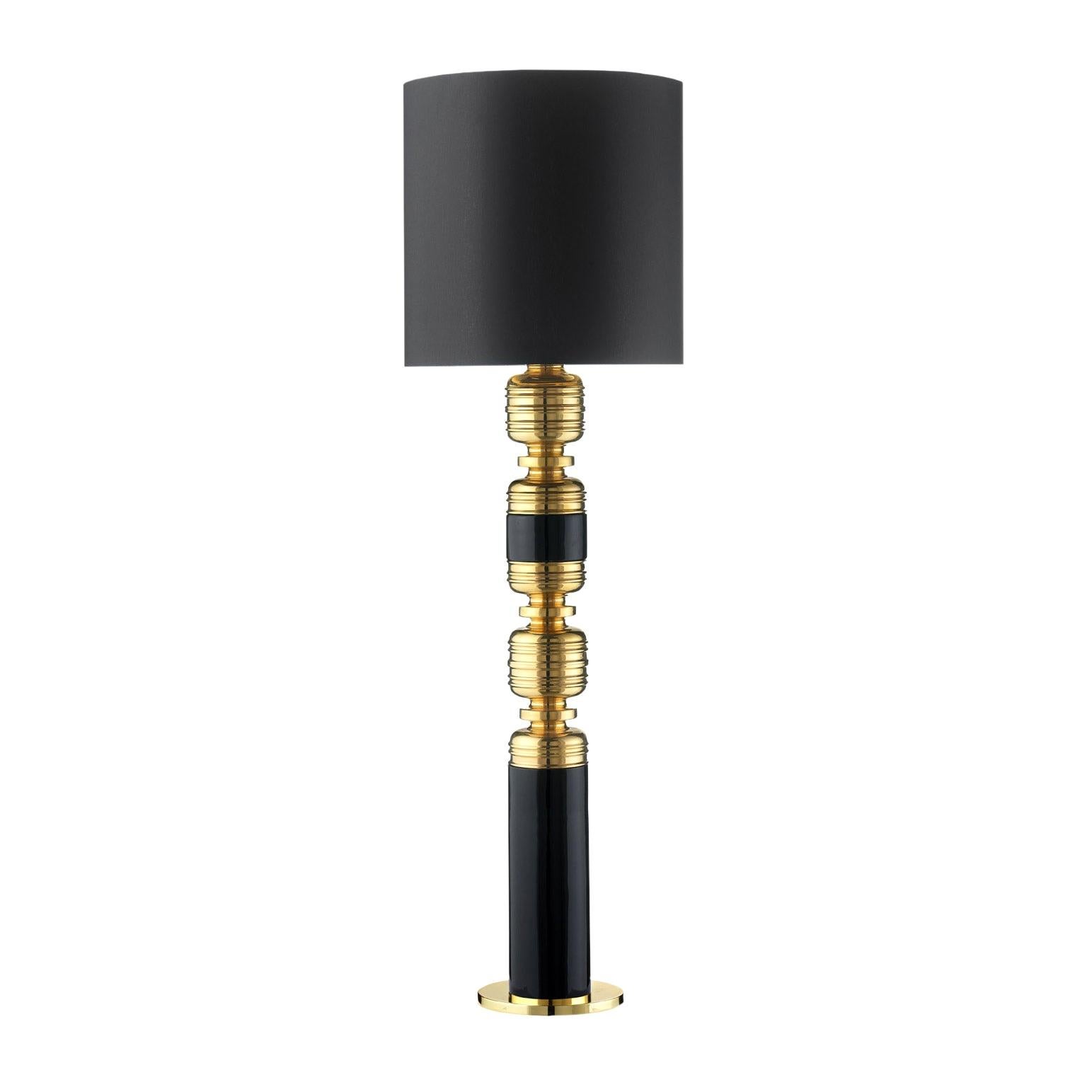 Five Bulb Floor Lamp in Ceramic with 24karat gold finish and Handblown