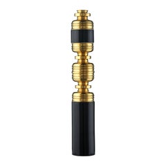 Thea3, Ceramic Vase Handcrafted in 24-Karat Gold and Black by Gabriella B