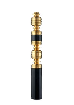 THEA4, Vase en céramique Handcraft en or 24 carats et noir par Gabriella B.