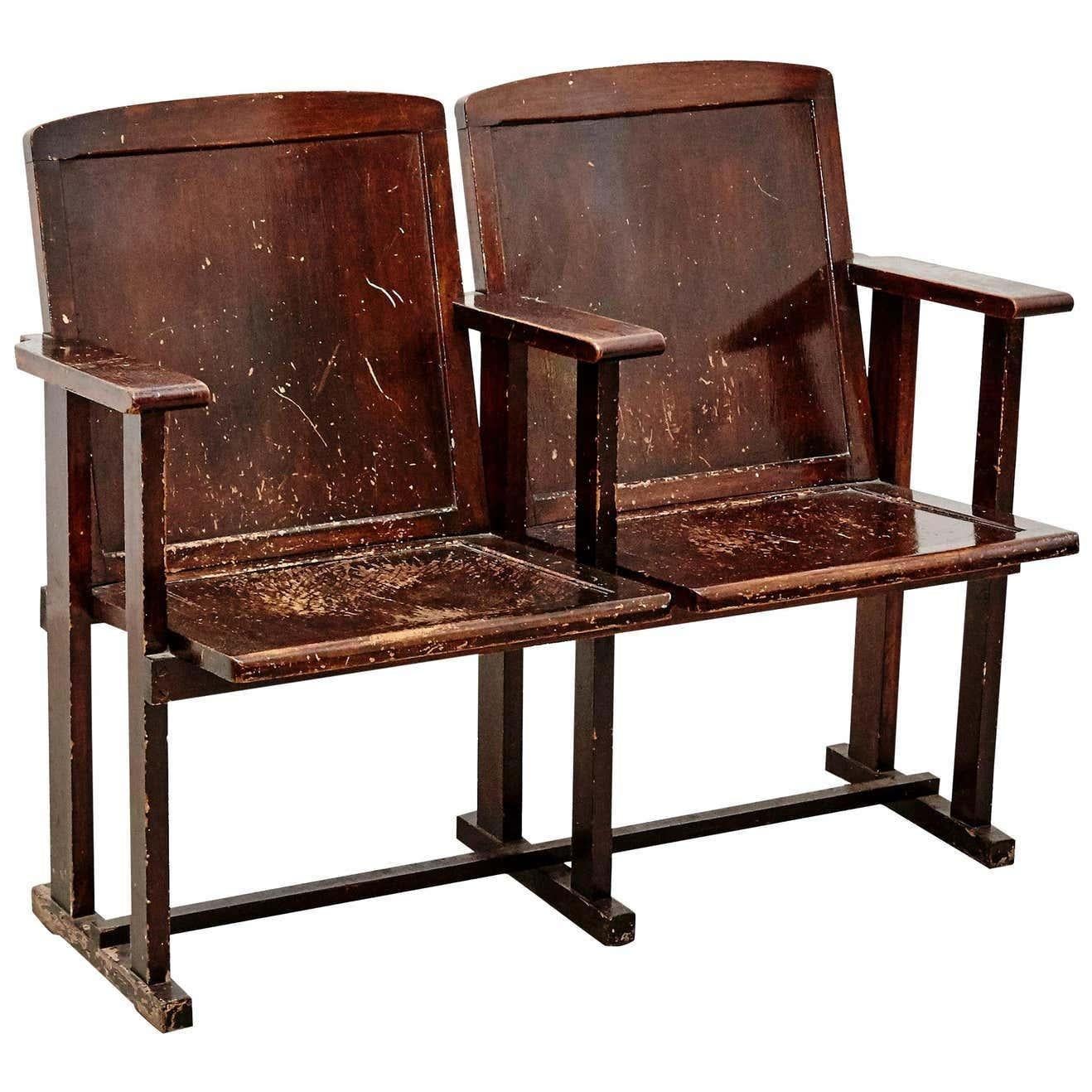 Legno Panchina da teatro, 1920 circa