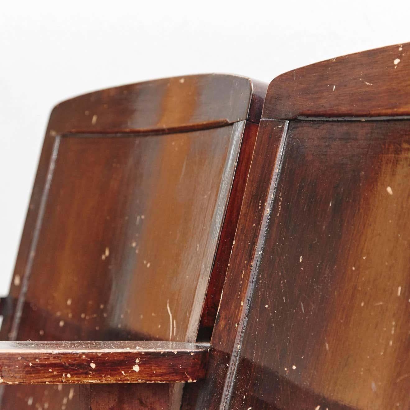 Theater Bench, circa 1930 In Fair Condition In Barcelona, ES