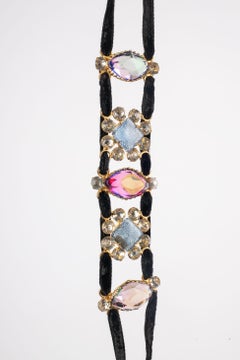 Theater Drama Bracelet of Velvet and Golden Metal