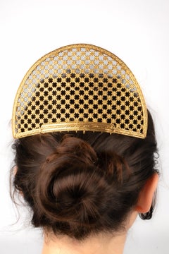 Theater Drama Openwork Golden Metal Hair Jewelry