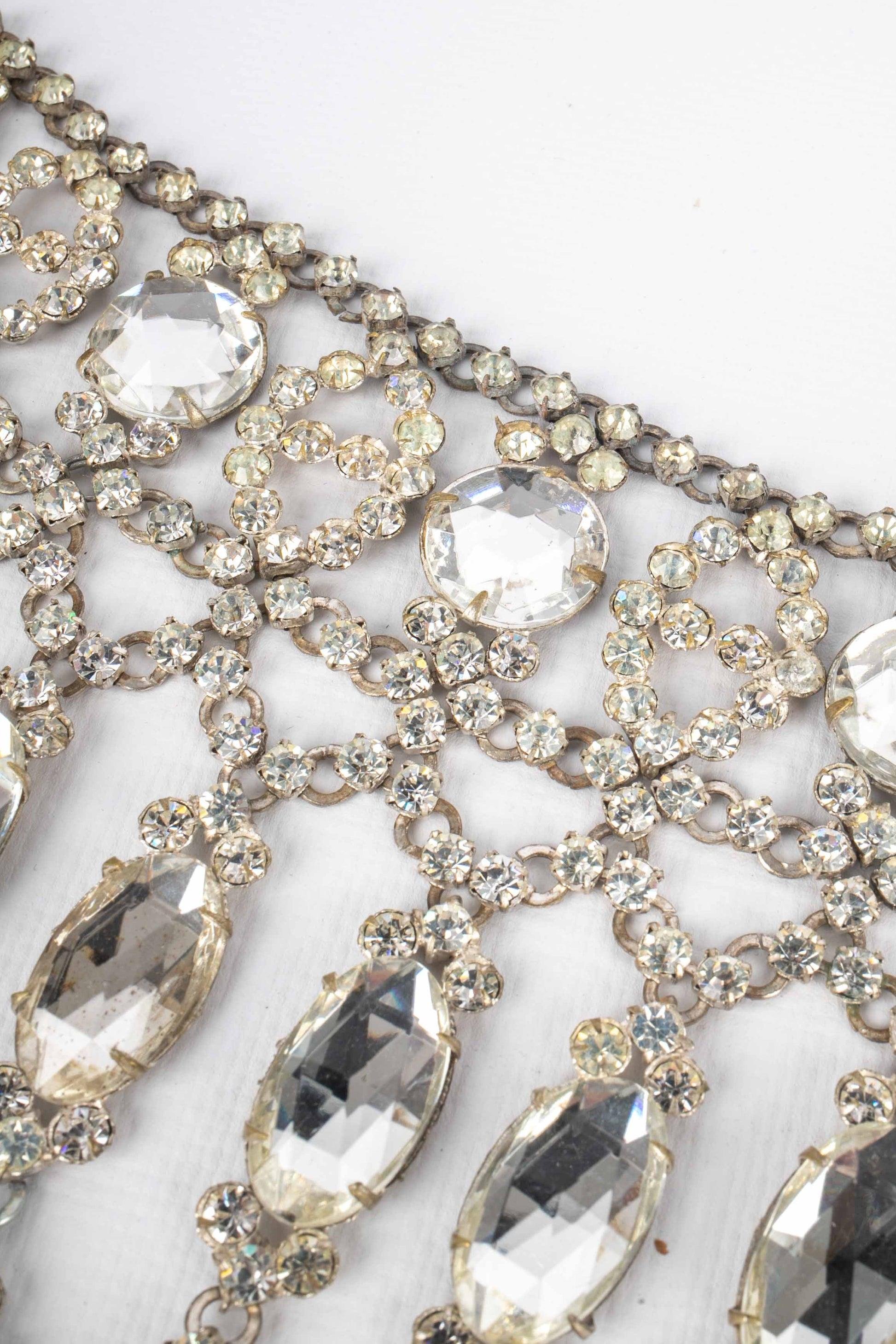 Theater Drama Rhinestone Short Necklace For Sale 3