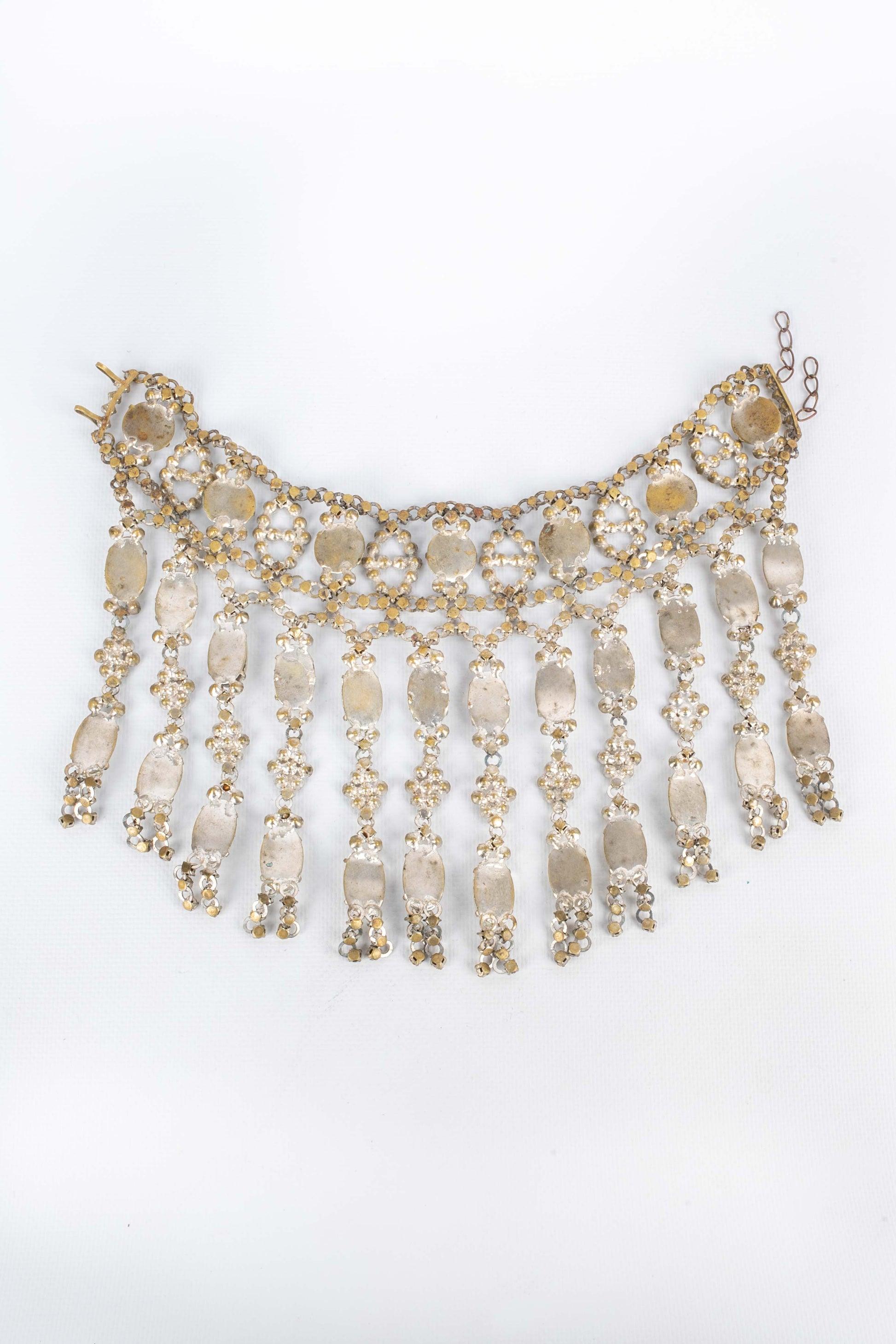 Theater Drama Rhinestone Short Necklace For Sale 4