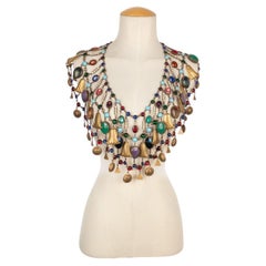 Theater 'Egyptian' Dark-golden Metal Dickey Necklace