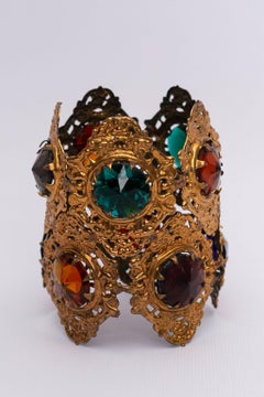 Theater Golden Cuff Bracelet, Circa 1920-1930's