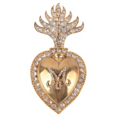 Theater Golden Metal Heart-shaped Box