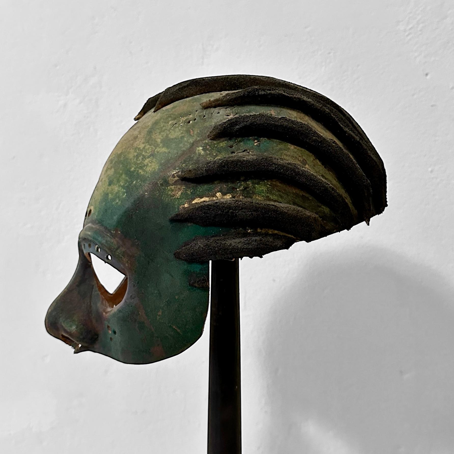 Late 20th Century Theater Mask by Wolfgang Utzt in treated Leather for the Play 