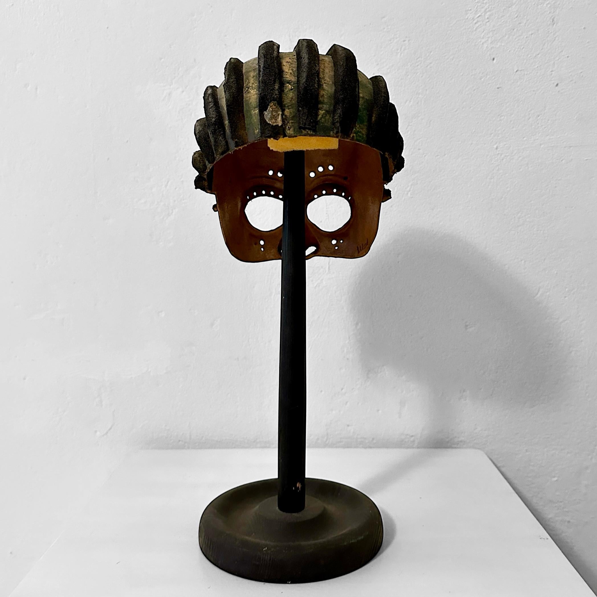 Theater Mask by Wolfgang Utzt in treated Leather for the Play 