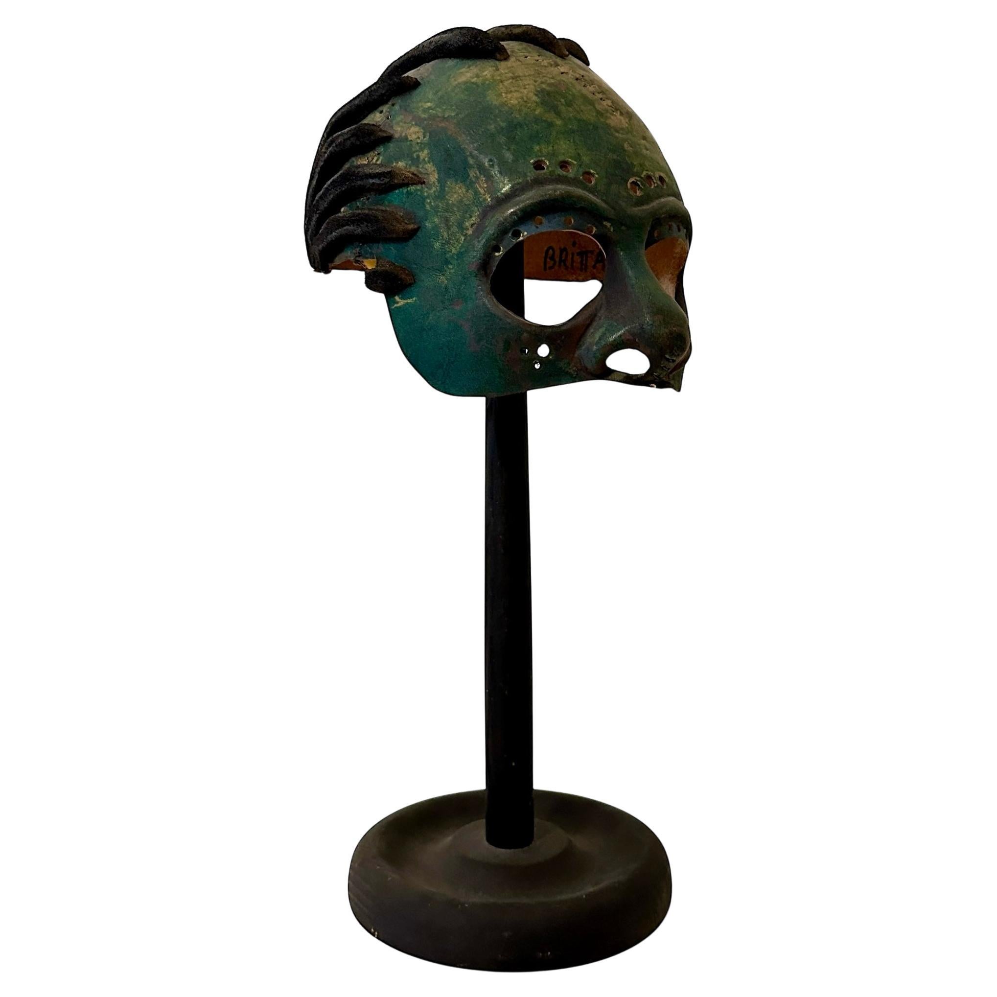 Theater Mask by Wolfgang Utzt in treated Leather for the Play "Ragtime", 1992 For Sale