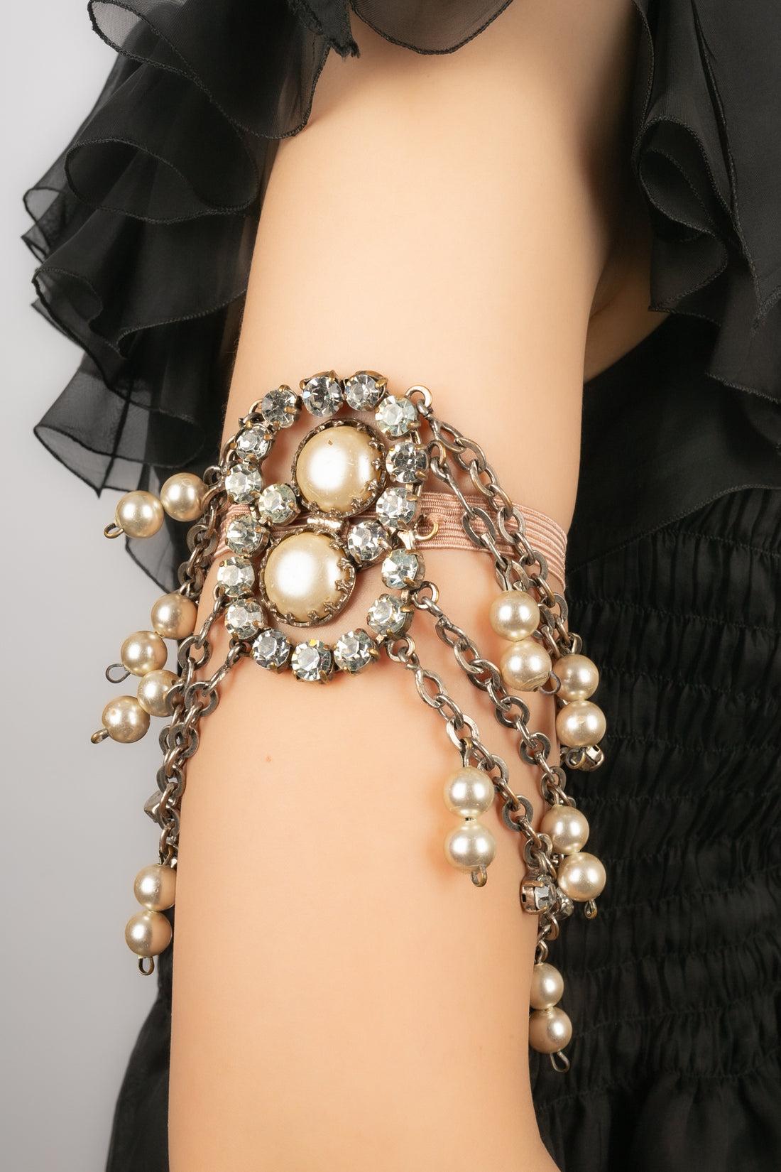 Theater-Silbernes Metall-Drama-Armband, 1920er Jahre im Angebot 2