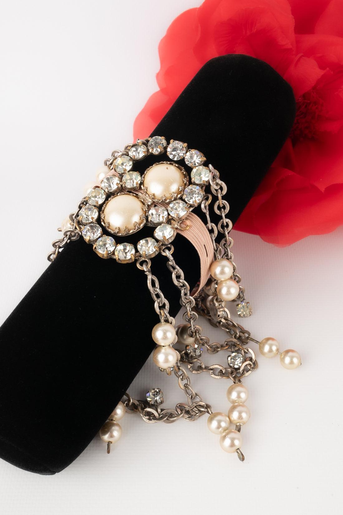 Theater-Silbernes Metall-Drama-Armband, 1920er Jahre im Angebot 3