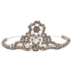 Theater, durchbrochene Drama Krone aus silbernem Metall, 1920er Jahre