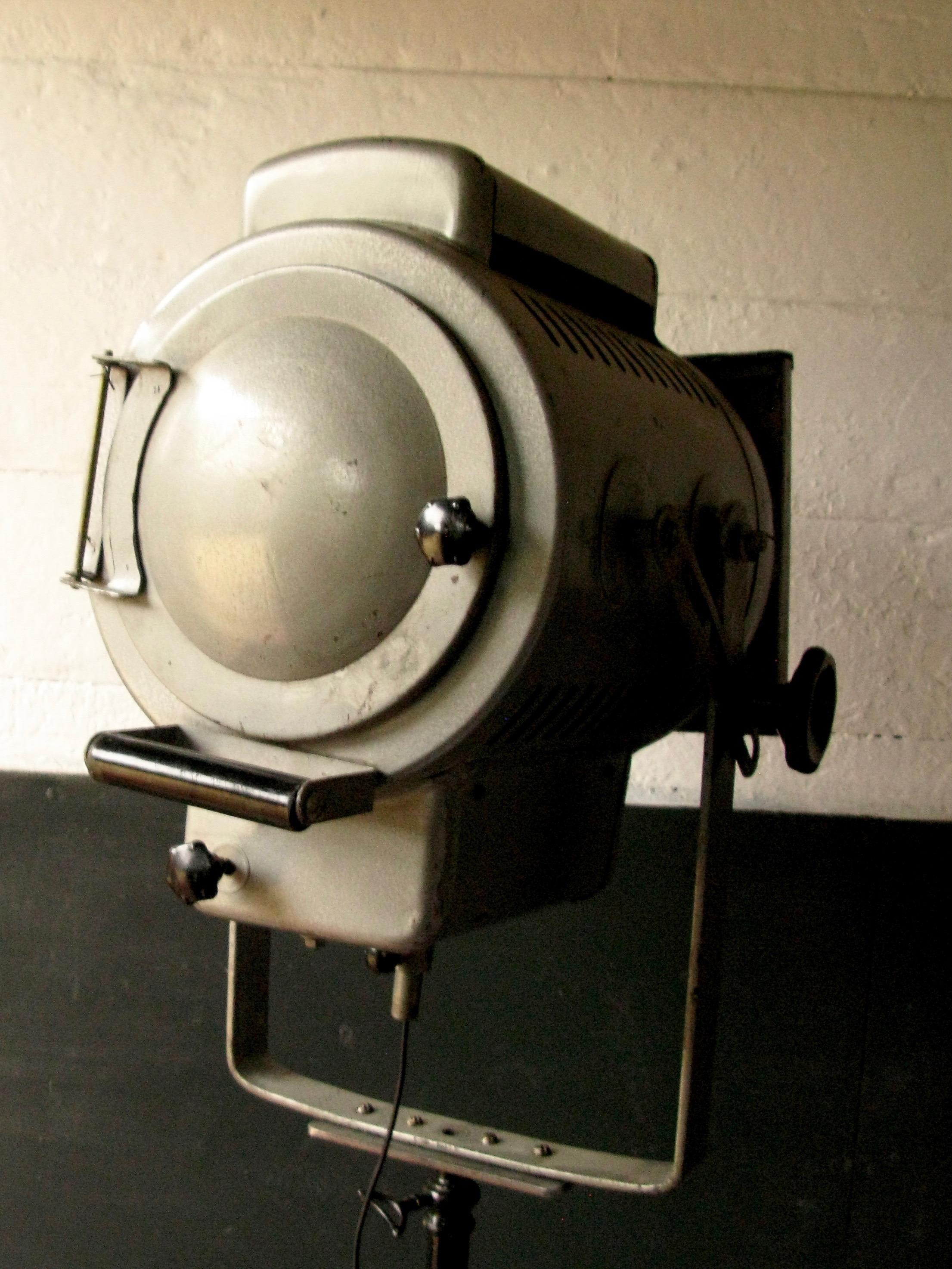Iron Theatre Lamp, Industrial, Old System, Mid-20th Century, Loft, Focus England