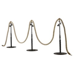 Theatre or Museum Rope Barriers – Vintage Stanchions with Twisted Rope