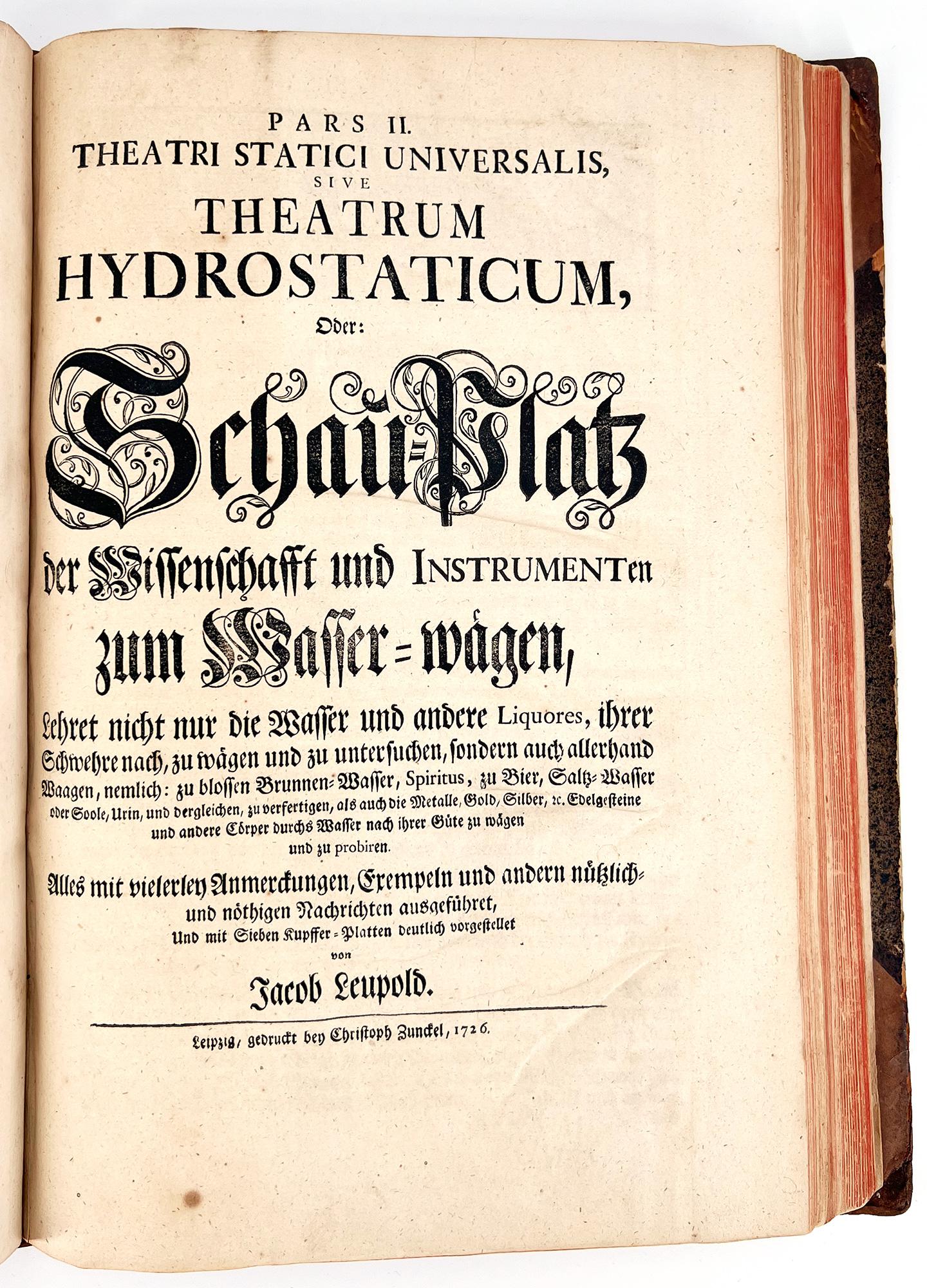 « Theatri statici universalis » de Jacob Leupold, première édition en vente 11