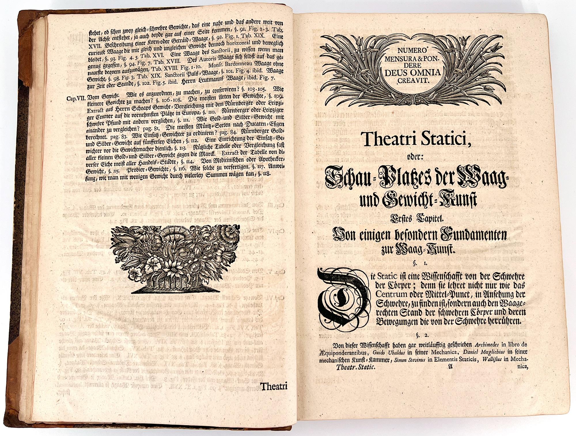 « Theatri statici universalis » de Jacob Leupold, première édition Bon état - En vente à Middletown, NY