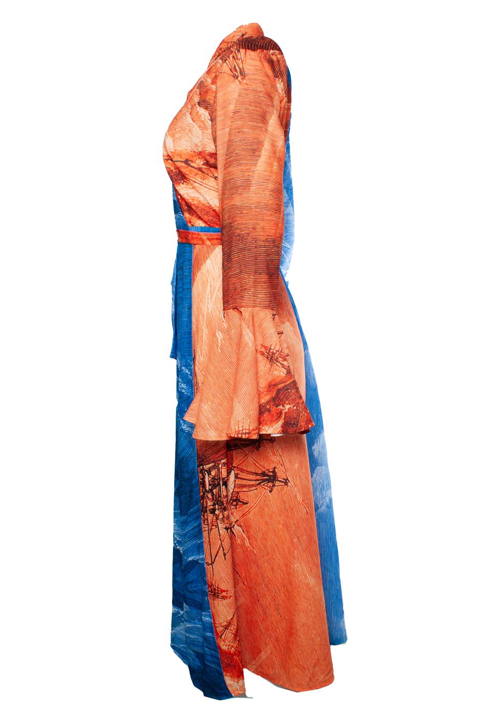 Thebe Magugu, robe midi en popeline imprimée. L'article est neuf avec son étiquette. 

CONDITION : neuf avec étiquette

TAILLE : M

MESURES : longueur 135 cm, largeur 44 cm, taille 36 cm, largeur des épaules 41 cm, longueur des manches 66