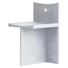 Thebes - Carrara White Marble Low Back Chair Designed by McGannon Saad