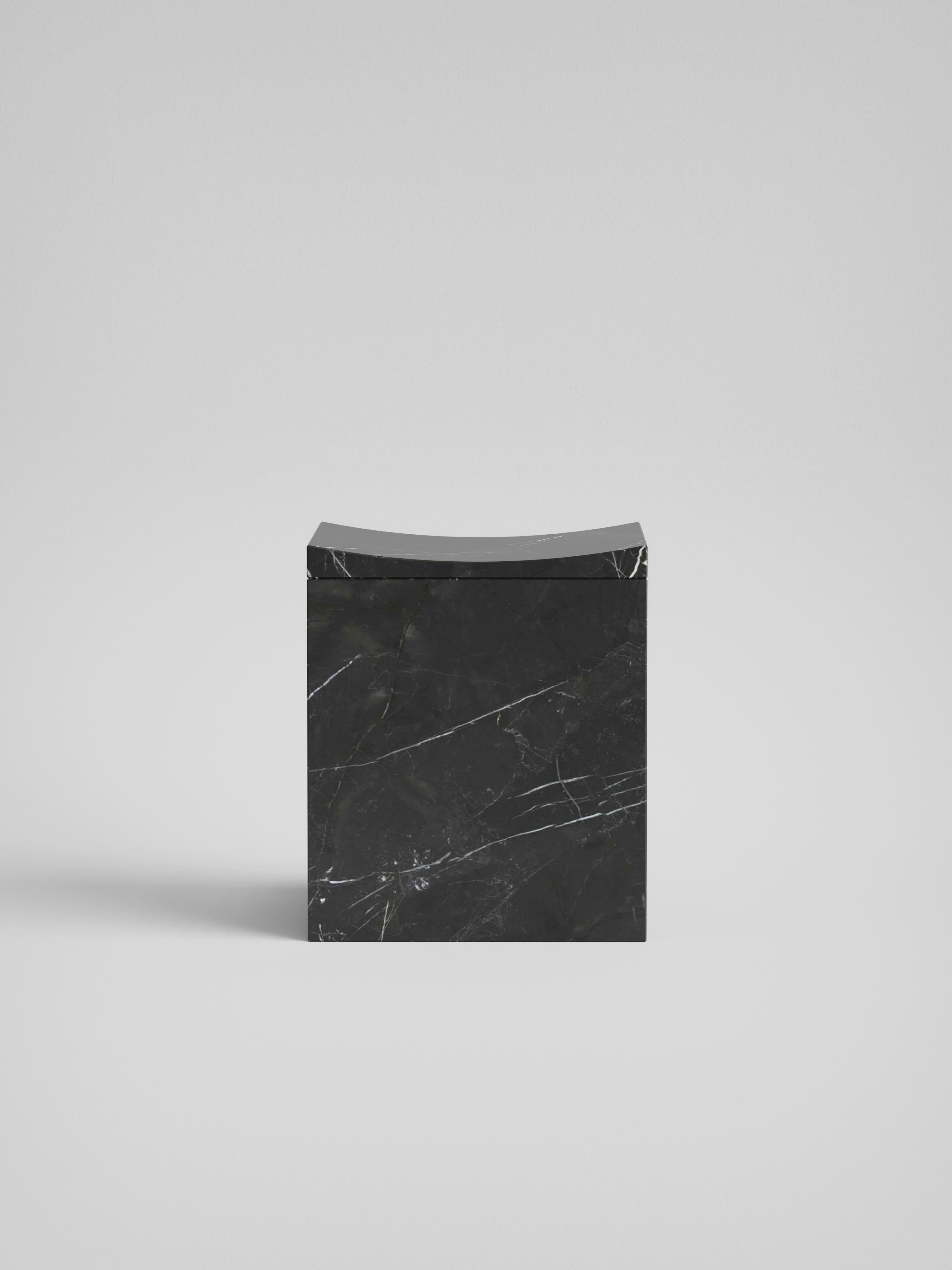 Thebes - Marquina Black Marble Contemporary Stool Designed by McGannon Saad In New Condition For Sale In Cologna Veneta, IT