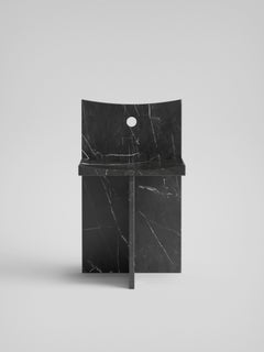 Thebes - Marquina Black Marble Low Back Chair Designed by McGannon Saad
