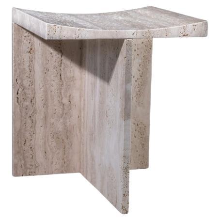 Thebes - Roman Travertine Contemporary Stool Designed by McGannon Saad