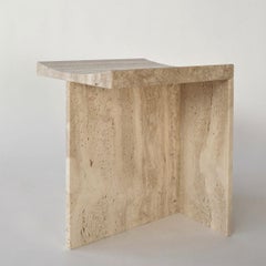 Thebes - Roman Travertine Contemporary Stool Designed by McGannon Saad