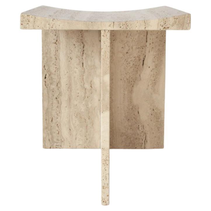 Thebes - Roman Travertine Contemporary Stool Designed by McGannon Saad For Sale